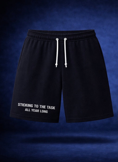 Black Cotton Shorts – Leg Print