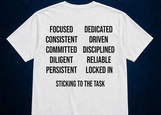 Sincerely TB Tee — White (Discipline Back Print)